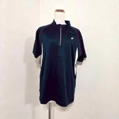 asics ハーフジップ シャツ（L）吸汗速乾 トレーニング ネイビーのサムネイル