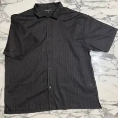 SUGGESTION サジェッション 幾何学ダイヤ柄 レースシアーシャツ L