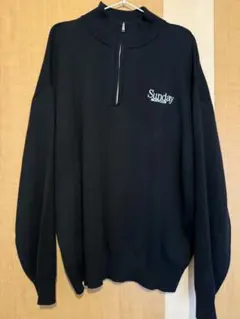 【超美品】ハーフジップ 黒 トレーナー Sunday メンズ レディース