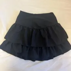新品未使用 SHEIN フリル付きブラックミニスカート