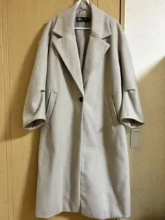 ZARAベージュ オーバーサイズ ロングコート