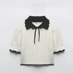 ZARA ピータパン襟ニットセーター