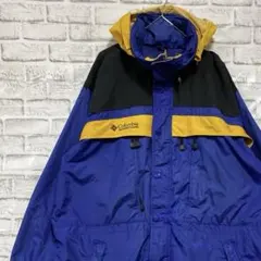 コロンビア　マウンテンパーカー　ブルーXL ロゴ刺繍アウトドア1121