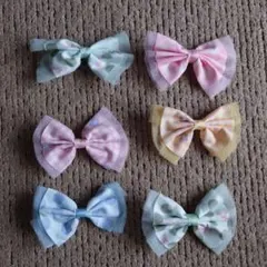 リボン型ヘアピン 6個セット