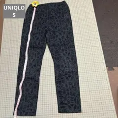 UNIQLO 花柄ダークグレー長ズボン キッズ Sサイズ