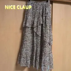 NICE CLAUP小花柄ティアードロングスカートのサムネイル