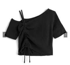 オフショルダー ブラック Tシャツ 半袖