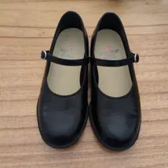 ハルタ　ローファー　20cm　フォーマルシューズ　ストラップ付き　黒　ローヒール