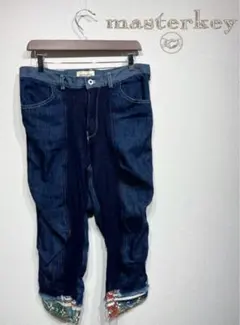【極美品♡】マスターキー クロップド 切替 デニムパンツ 綿 ウール サイズ2