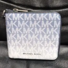 マイケルコース メンズ ジップ 折財布 デニムブルー 財布