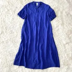 Simplicite B.C STOCK リネン レーヨン ワンピース ブルー