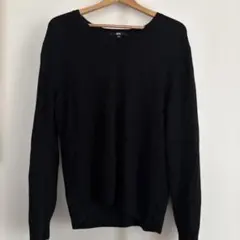 美品　UNIQLO 3XL ブラック カシミヤ セーター
