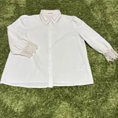 ミッシュマッシュ 白シャツ　レース　七分袖