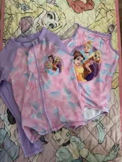ディズニープリンセス 水着セット ピンク×ラベンダー