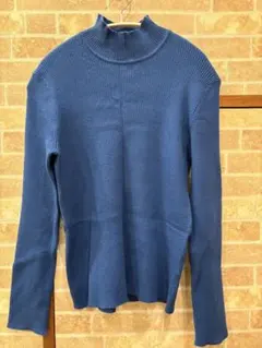 RagOut 青 タートルネック 長袖ニット