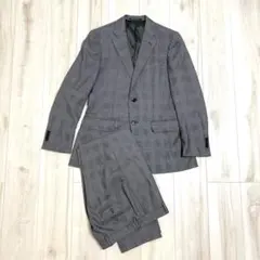 ◎お値下げ◎【美品】グリーンレーベル スーツ チェック グレーのサムネイル