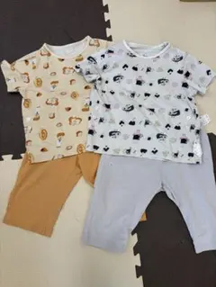 ユニクロ パンどうぼう&おにぎりぼうや　半袖パジャマ 2点セット 110cmのサムネイル