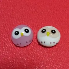 フクロウ　ガラス　磁石付き