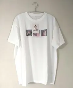 新品大きいサイズSUNNY HOUSE白色ピンク猫ネコ3匹TシャツチュニックLL