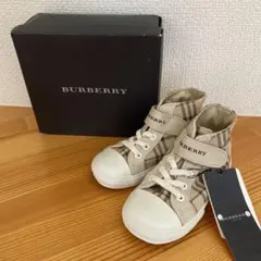バーバリー/子供用　ハイカットスニーカー16㎝/キッズ/訳あり/ベージュ/未使用のサムネイル