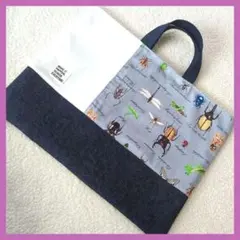 昆虫グレー　レッスンバッグ　絵本袋　入学入園　ハンドメイド