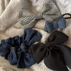 リボンヘアアクセサリー4点セット
