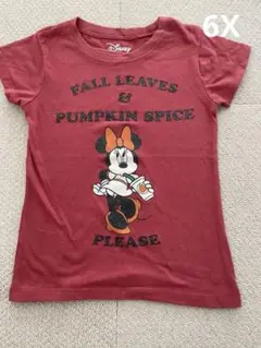 Disney ミニーマウス Tシャツ 6X 赤 ハロウィン