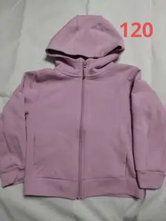 ユニクロ　ピンク フード付きパーカー 120