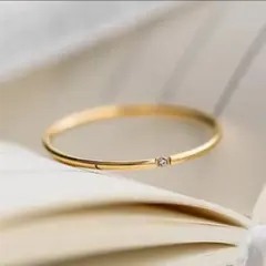 6号　ステンレスリング　ジルコニア1粒　レディースリング