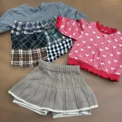 キッズ服 3点セット トップス、セーター、スカート