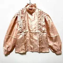 Sun Daily ブラウス 長袖 光沢 フリル ステージ 衣装