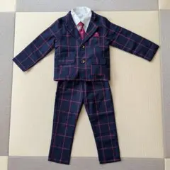 キッズ フォーマル セットアップ 100cm チェック柄