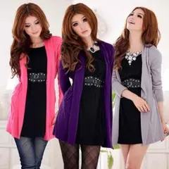 送料無料新品★大きいサイズ☆ベルト付☆フェイクレイヤードガウンチュニック☆115