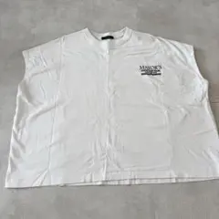 白Tシャツ ノースリーブ カットソー MAYOR’S OFFICE ロゴ