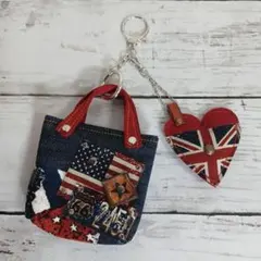 296　デニムリメイク☆ミニバッグチャーム