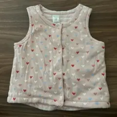 baby GAP ハート　ボーダー　リバーシブルベスト ピンク　80㎝