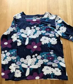 ソウソウ SOU•SOU ジバン プルオーバー 花柄 カットソー 総柄 パープル