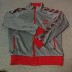 hummel ヒュンメル ジャージ トラックジャケット グレー レッド XLのサムネイル