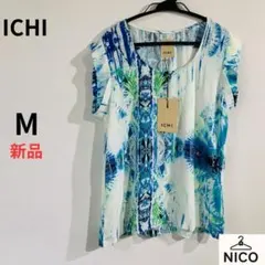 【新品タグ付】ICHI イチ 総柄 タイダイ カットソー ブラウス 36 ブルーのサムネイル