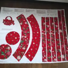 クリスマス バスケット パネル生地 ハンドメイド 90㎝✕110㎝　VIP
