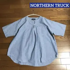 ノースオブジェクト ノーザントラック シャンブレー 半袖シャツ Mサイズ 綿麻