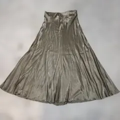 【ZARA /ザラ】グレーブラウン　サテン フレアスカート L