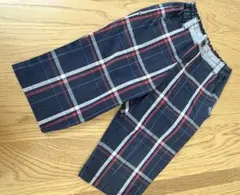 familiar ネイビーとレッドのチェック柄ハーフパンツ
