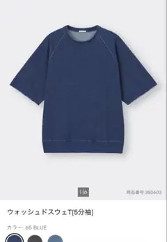 ウォッシュドスウェットT(5分袖)