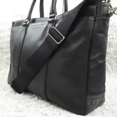 美品◎COACH コーチ メトロポリタン 2wayビジネスバッグ ブラック 本革