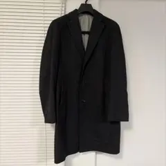 ビームス F ダークグレー チェスターコート ウール　カシミヤ　混紡