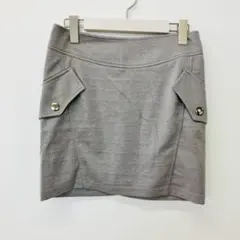 【a0382】ラシュッド 膝丈タイトスカート グレー M スタイルアップ