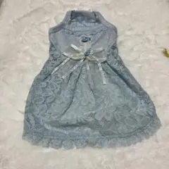 ブルーのレースワンピース犬用 春先から秋のお出かけにどうぞ。