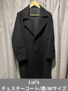 Lui's チェスターコート/M/ブラック/無地/ルイス