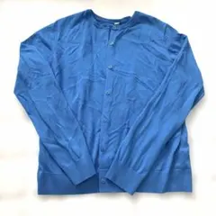 UNIQLO ユニクロ カーディガン XL ブルー 綿 レーヨン 長袖